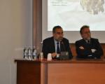 Archivio di Stato di Milano, 12 ottobre. Da sinistra: Augusto Cherchi, direttivo ANAI, e lo storico Giorgio Bigatti.